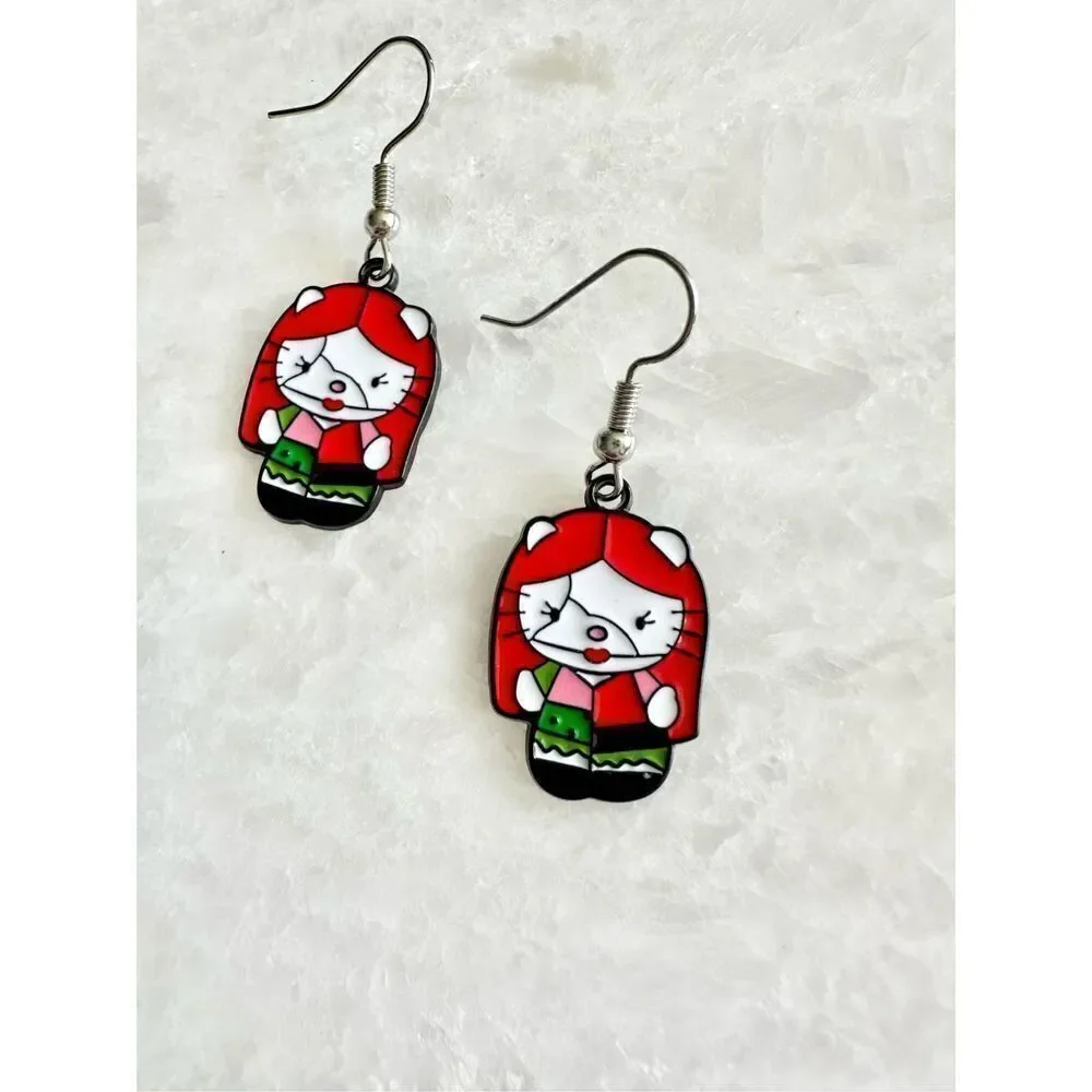 Hello Kitty Halloween nightmare before Christmas Sally￼ dangle earrings